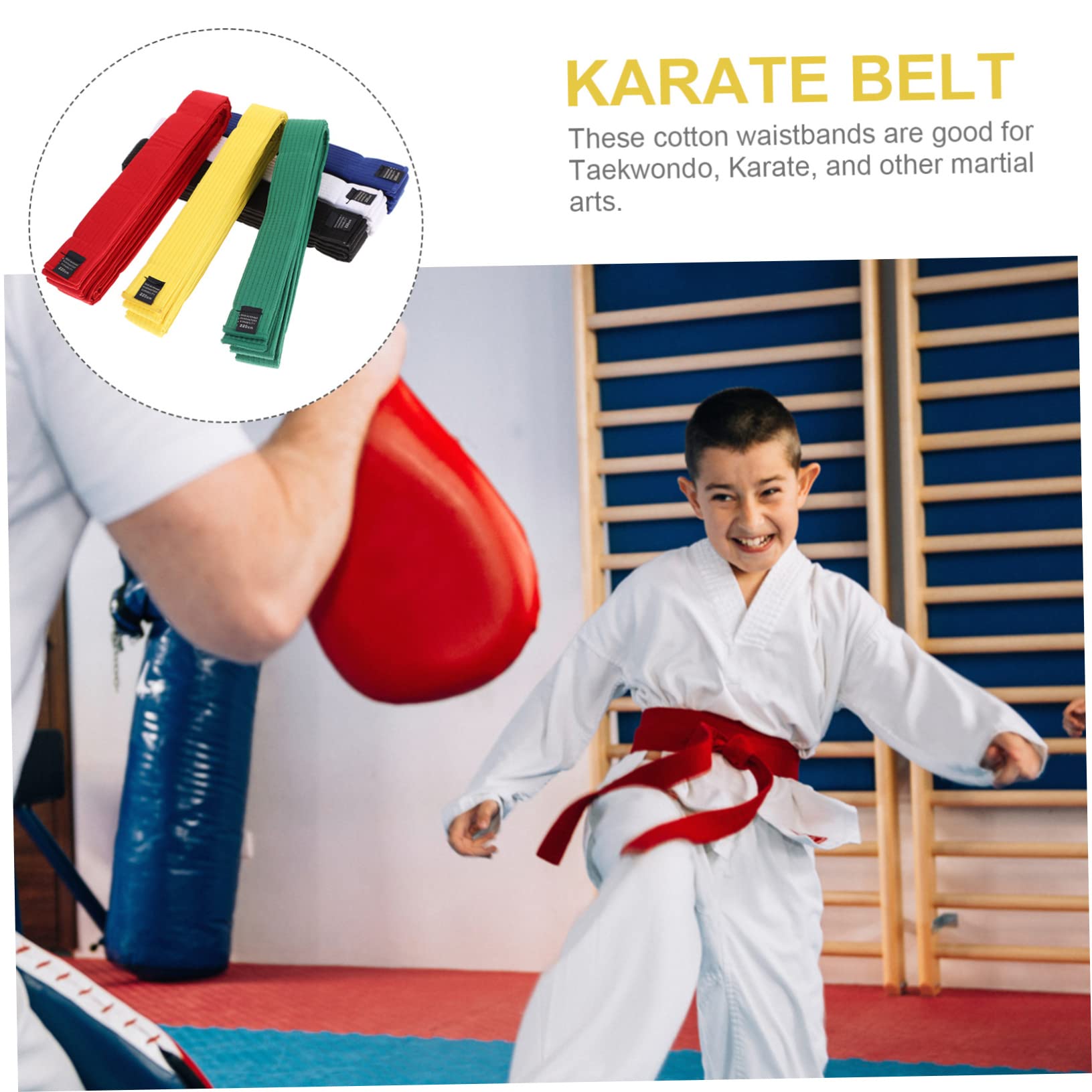 SUPVOX Set di 6 Cinture di Karate in Cotone, Leggere e Resistenti, Cuciture Robuste, per Allenamento e Graduazione nelle Arti Marziali