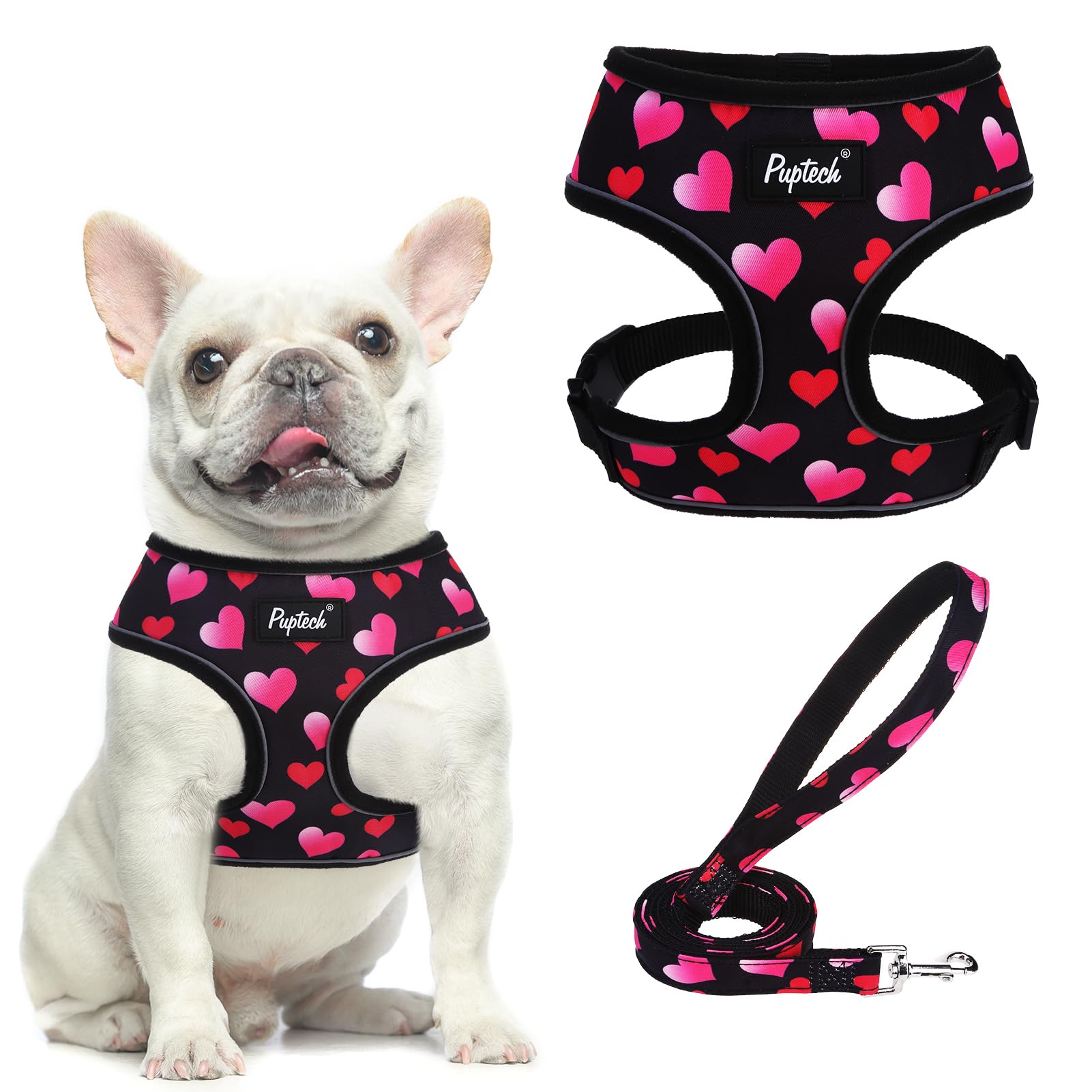 Pupteck zerrfreies Hundegeschirr, weich, verstellbares Nylon