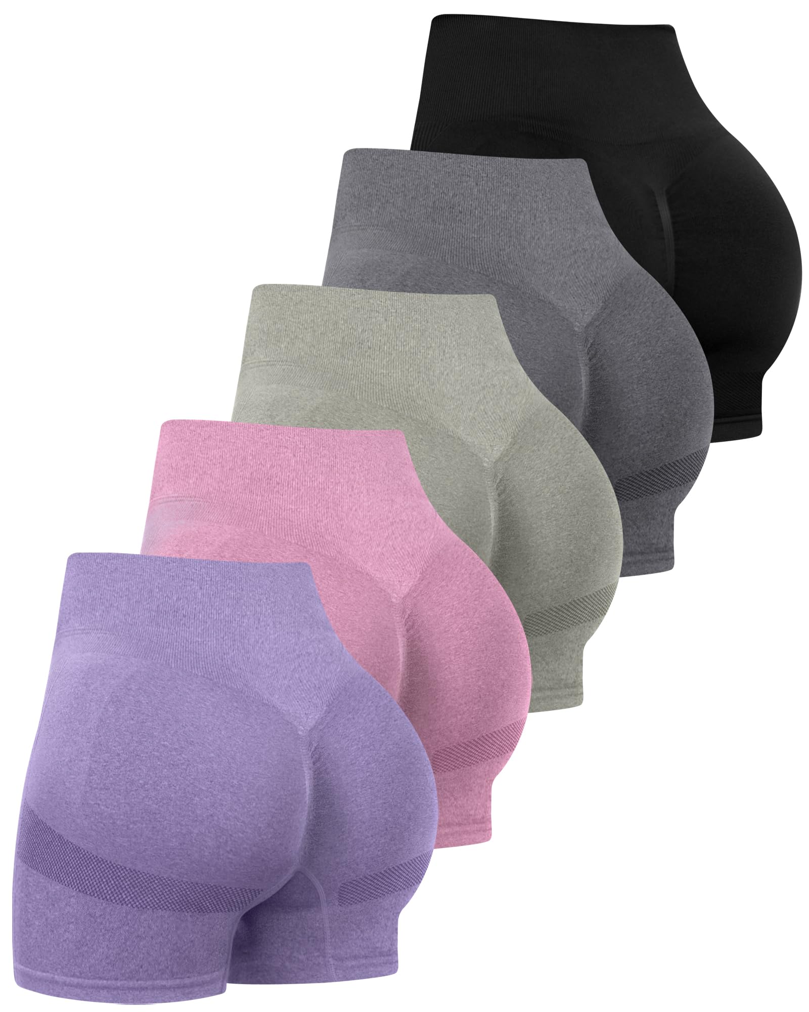 workout gym biker shorts women: high waisted seamless sports running butt lifting shorts sets