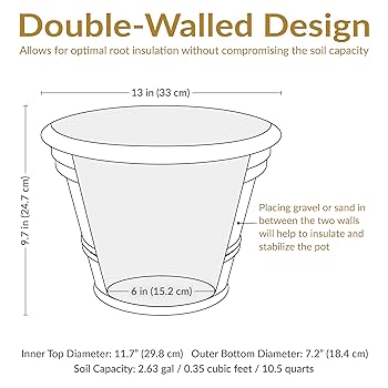 Amazon.com : Sunnydaze 13-Inch Laurel Large Plant Pot