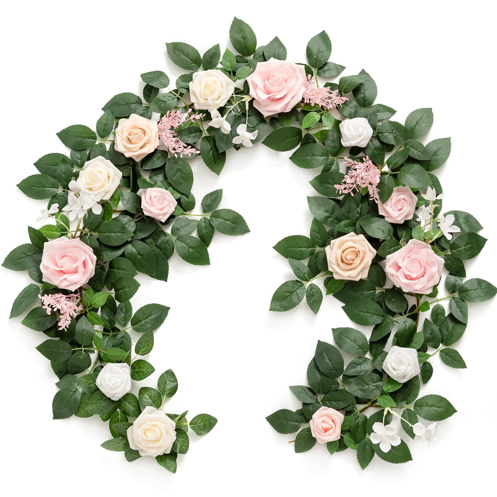 Amazon.com: Ling's moment 5FT Blush Artificial Flower Garland Fake