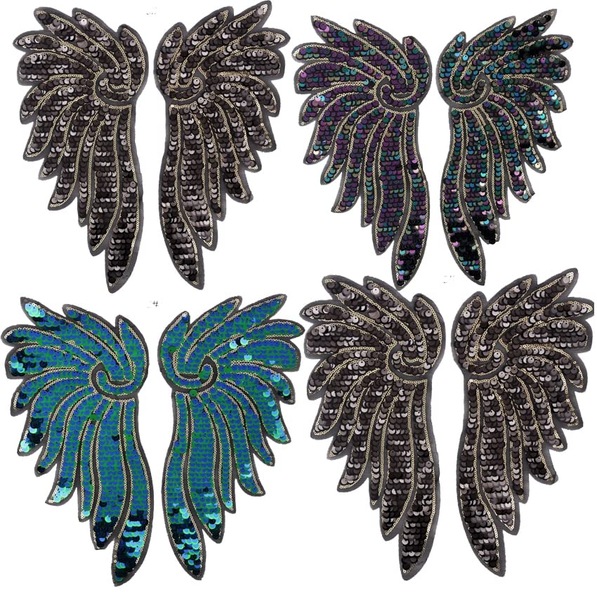 2 Pièces De Luxe Tulle Organza Dentelle Tissu Ailes Appliques Patchs Broderie Couture Garnitures Embellissements Robe Guipure Fournitures