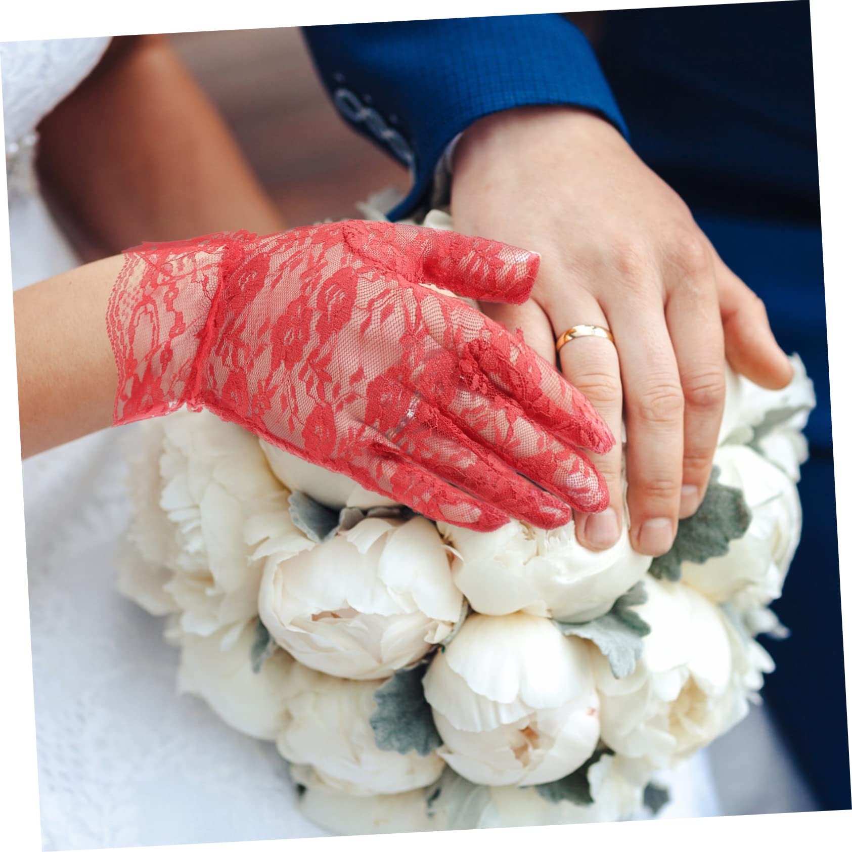 CALLARON Guantes De Encaje White Gloves Guante De Encaje De Boda Traje Guantes De Fiesta De Té Guante De Encaje Para Fiesta De Noche Cordón