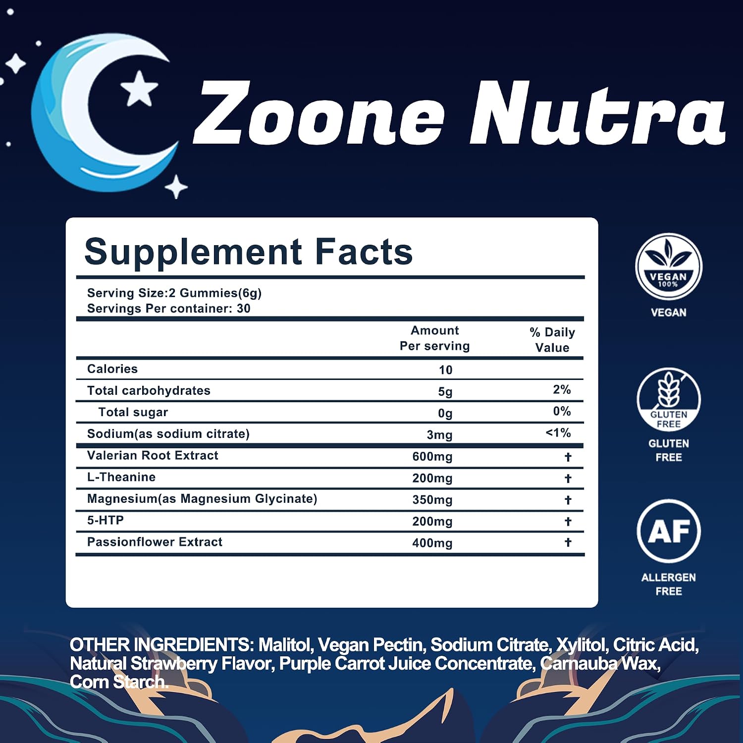 Sleep Gummies for Adults – Melatonin Free Gummies with 5-HTP, L-Theanine, Magnesium & Valerian Root – Vegan, Halal, Sugar & Gluten Free – Sweet Strawberry 60 Count