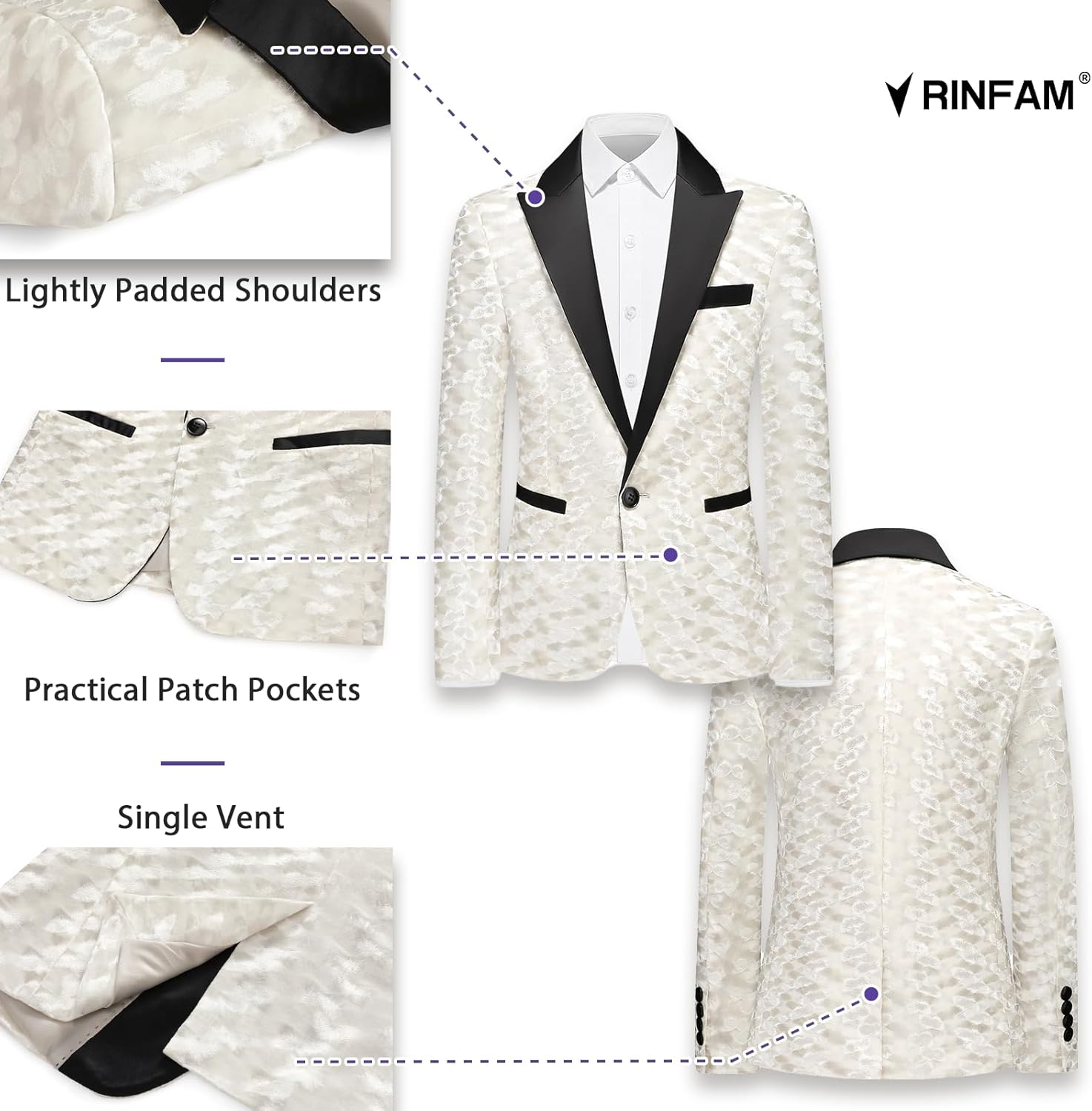 Boys Velvet Tuxedo Suit Set 5 Piece Formal Outfit with Jacket Pants Shirt and Bow Ties Slim Fit Blazer Sizes 4-18 - Image 6