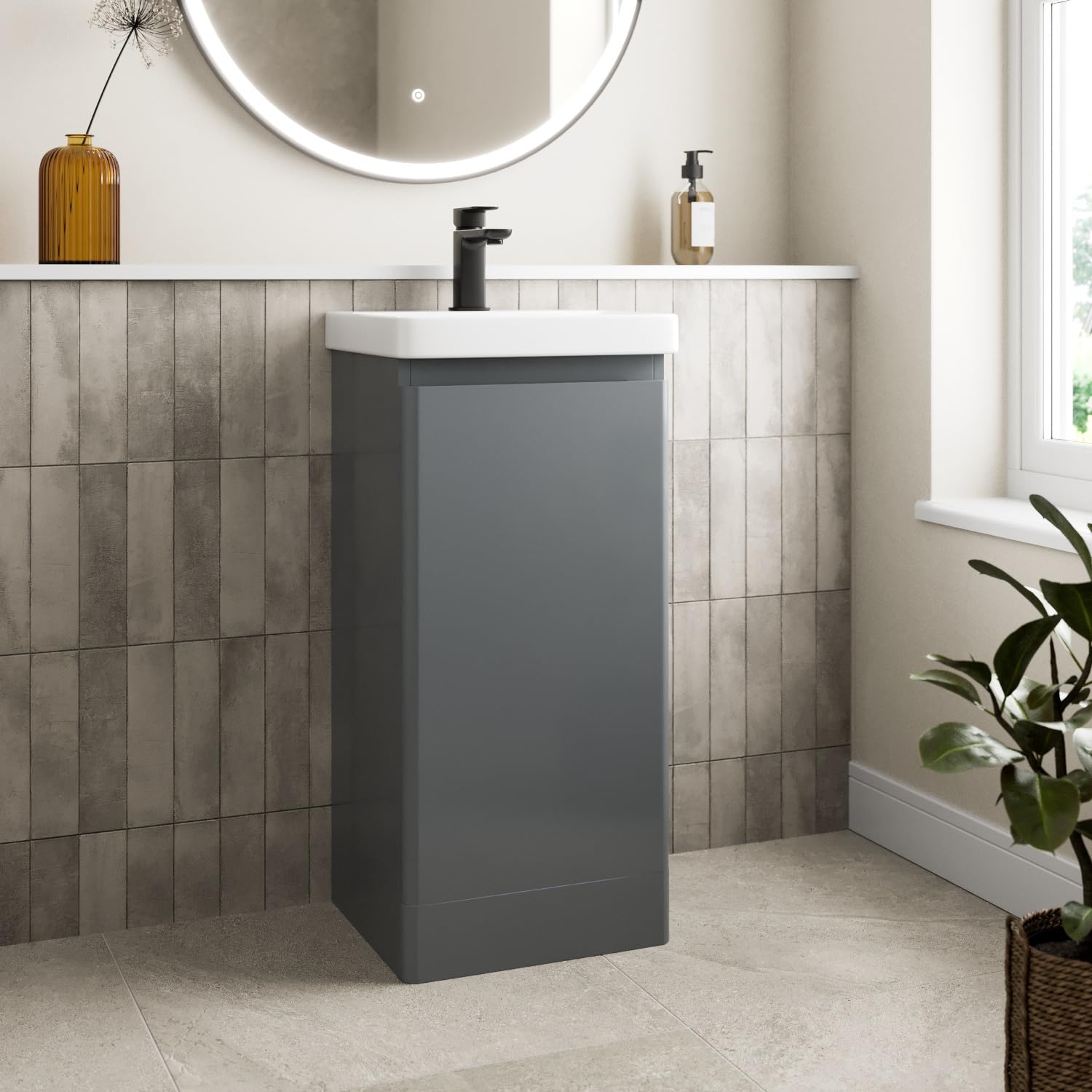 Grey Gloss Vanity Units