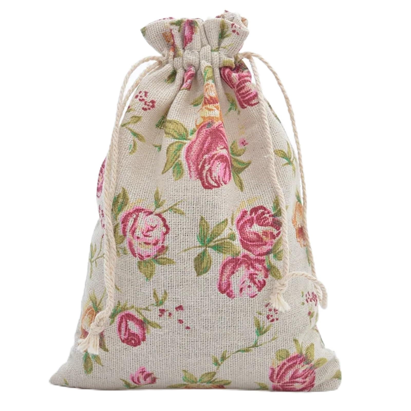 Jute Burlap Bags, Cotton Drawstring Storage Bags 10 pcs 10x14 cm(Color3)