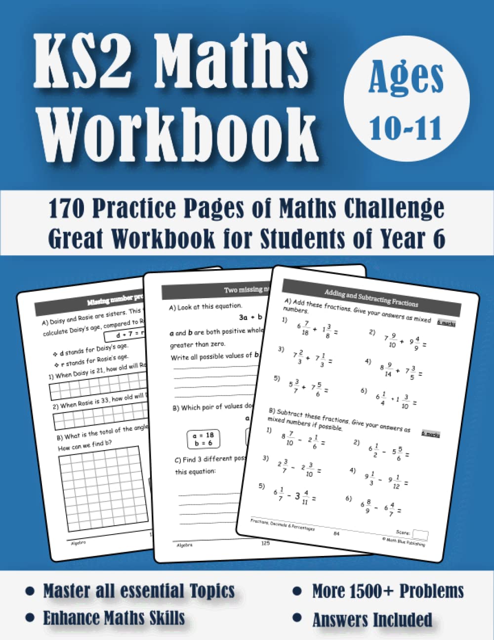 KS2 Maths Workbook Year 6: Maths Book for 10-11 Year Olds - New Y6 SATS Targeted Practice Questions - 170 Pages - Answers Included Paperback – 24 Aug. 2022