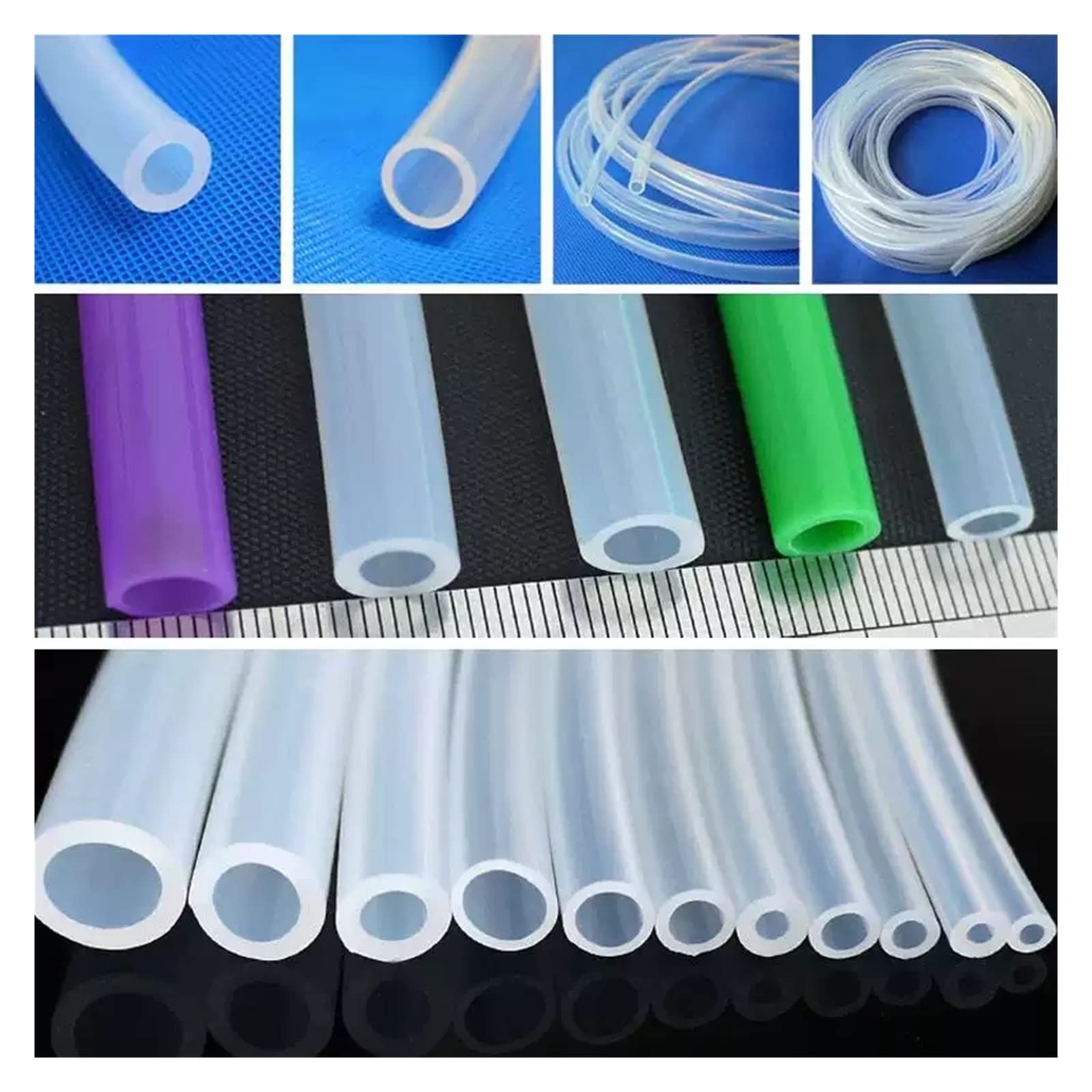 ACICS 1 m/5m Tubo di Silicone Flessibile ID 0,5 1 2 2,5 3 4 5 6 7 8 Mm Tubo Tubo di Resistenza alla Temperatura Trasparente (Size : 5 Meters, Color : ID 6mm x 12mm OD)