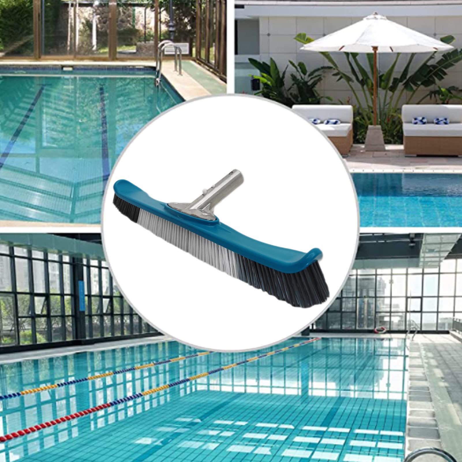 5 Cabezales de Cepillo de Limpieza para Piscinas, cepillos curvados Grandes de Alta Resistencia para Limpiar Azulejos, Paredes y escaleras | cepillos curvados Grandes de Alta Resistencia para Azulejos, Paredes y escaleras