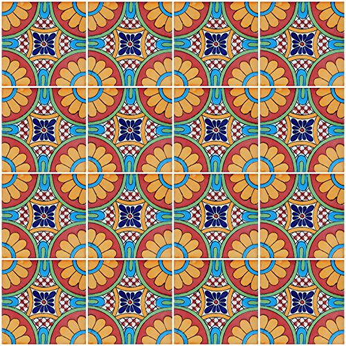 Talavera Mexican Hand Painted Tiles Box of 100