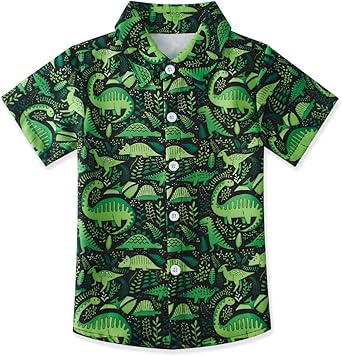 Boys Hawaiian Aloha Shirt - Short Sleeve Button Down With 3D Graphic, Casual Summer Top For Kids
