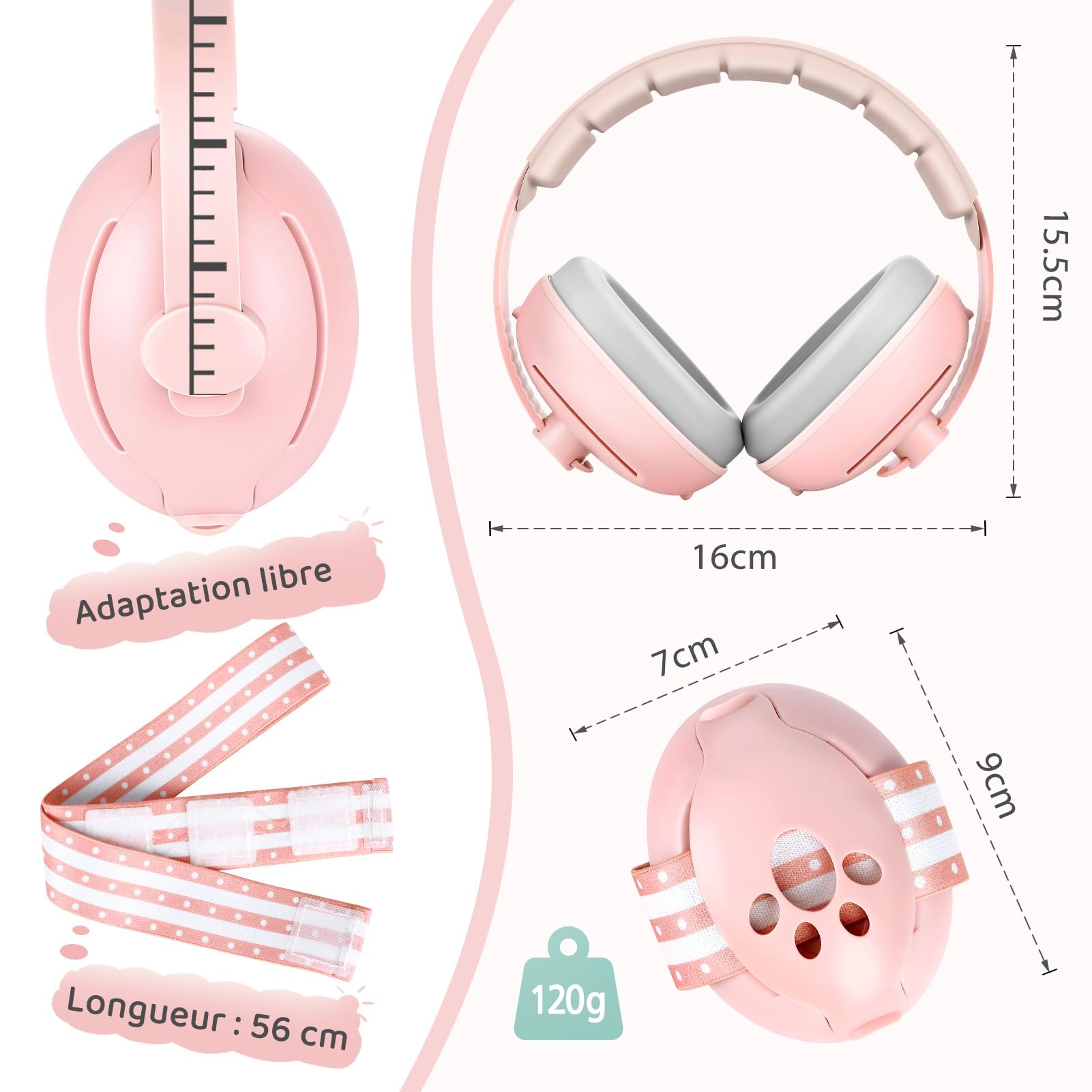 Fuutilake Ear Protection Baby Noise Protection Headphones Children, with Noise Cancellation, Baby Hearing Protection - Image 3