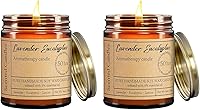 Vista 11 de Velas de eucalipto de lavanda para el hogar, velas de aromaterapia de 8 onzas para relajación, ansiedad, alivio del estrés, no tóxicas, velas