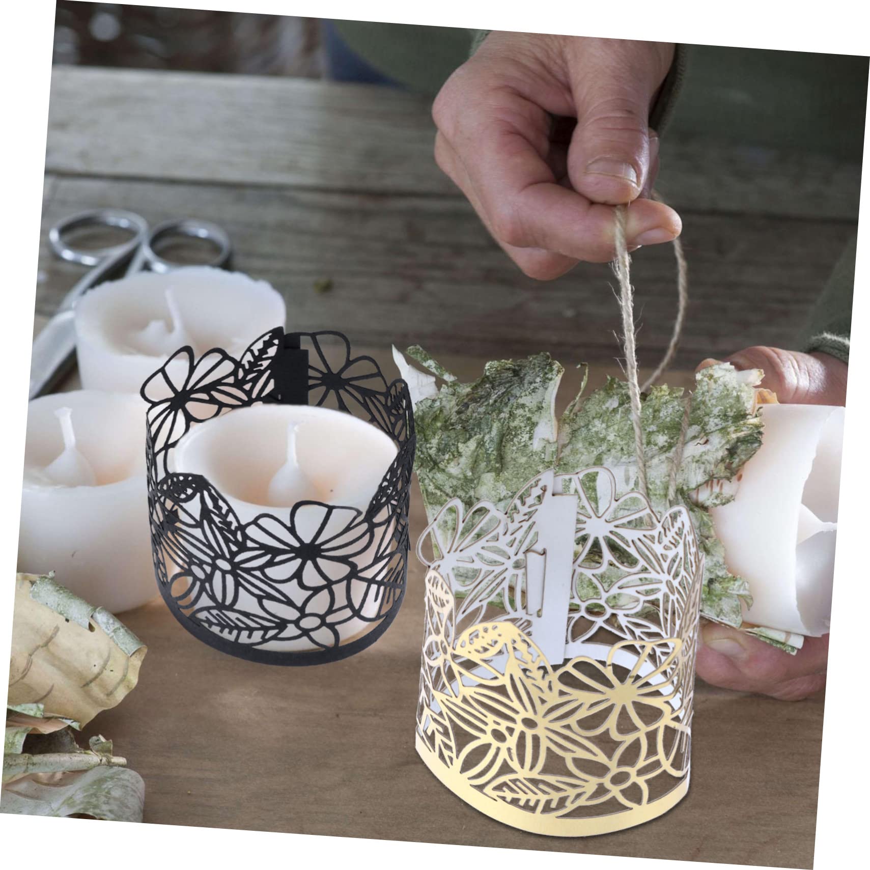 Amazon.co.jp: OUNONA 50個 キャンドル ライト 紙 キャンドル  