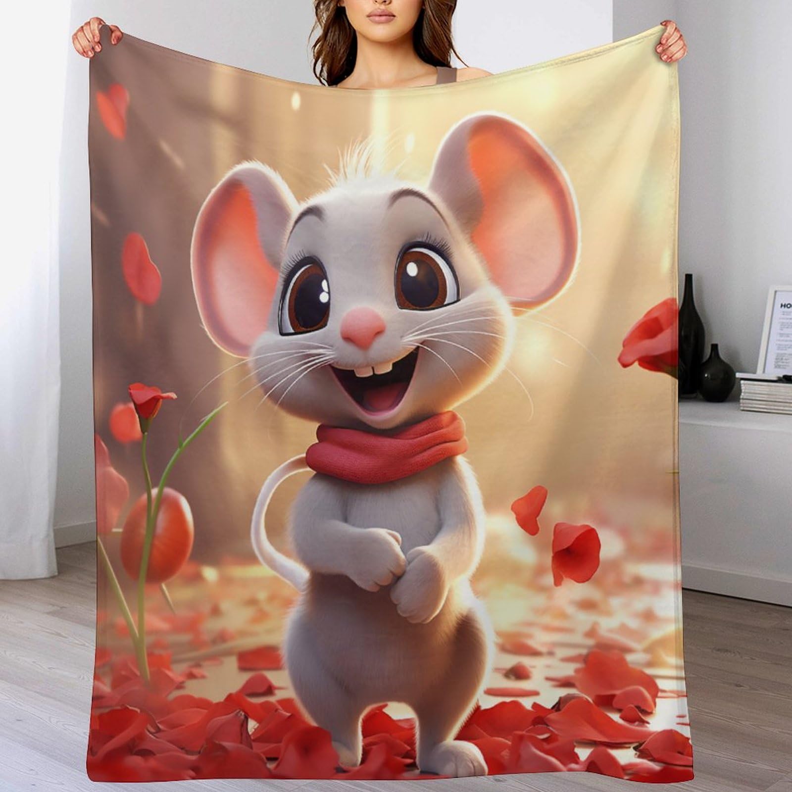Couverture Polaire Souris 3D Légère Anti-Froid pour Sommeil Réparateur des Enfants
