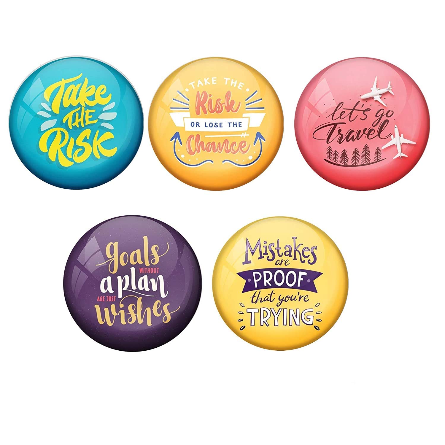 AVI Multi Colour Metal Pin Badges with Pack of 5 Happy Positive Quotes PQ 35 Design C5R8001231 AVI Multi Colour Metal Pin Badges with Pack of 5 Happy Positive Quotes PQ 35 Design C5R8001231