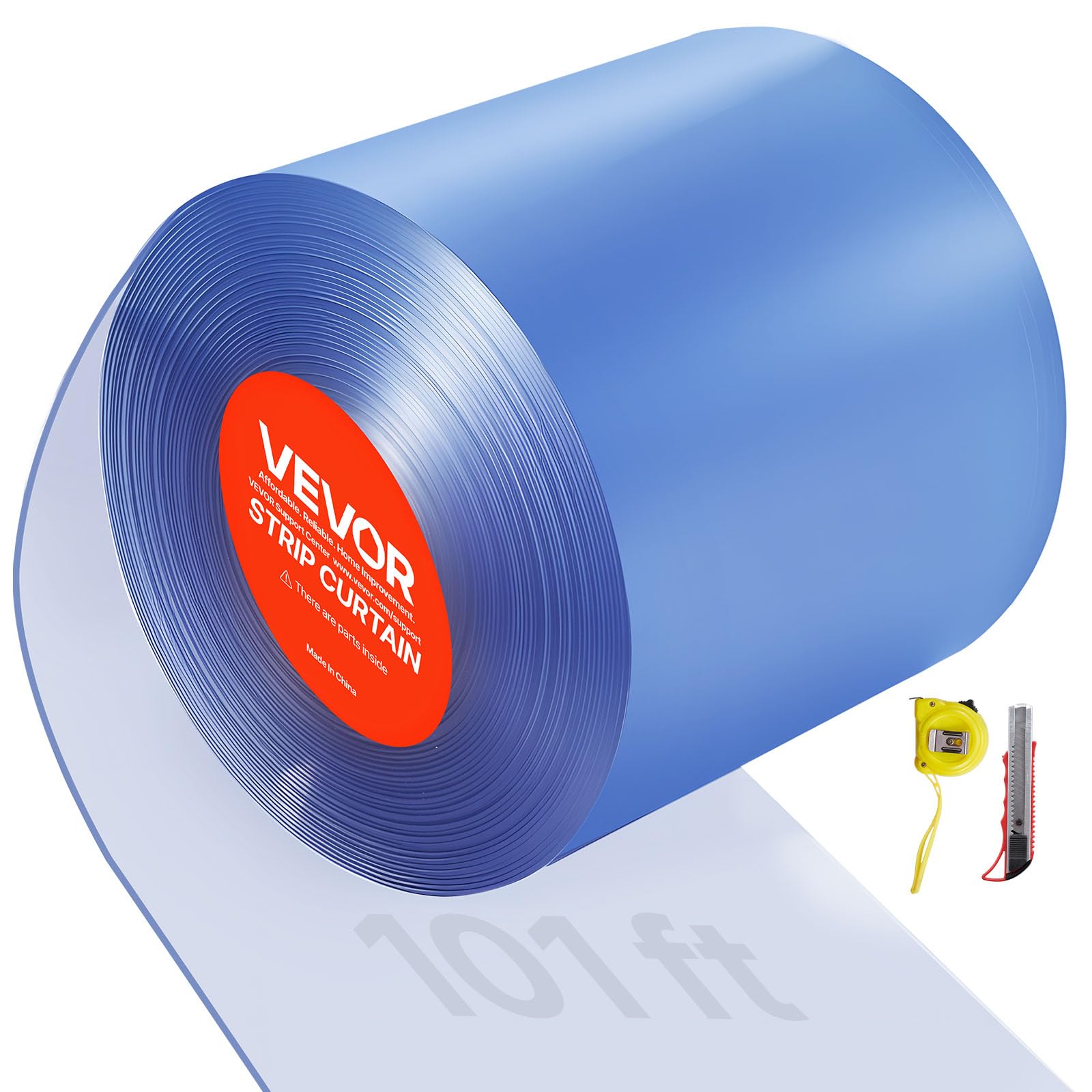 VEVOR PVC-Streifenvorhang – Lamellenvorhang, Meterware, transparent ca. 30,8 m x 0,3 m