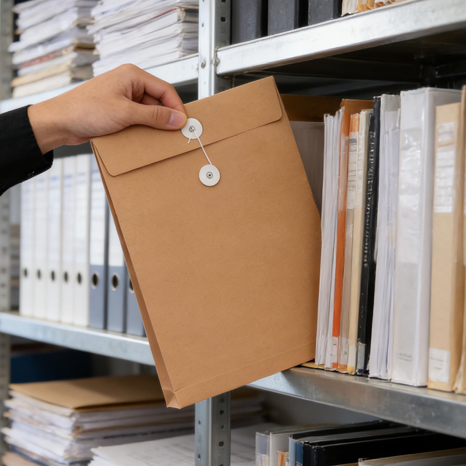Buste grandi in carta kraft 23,9 x 33,5 cm espandibili con soffietto e filo per documenti