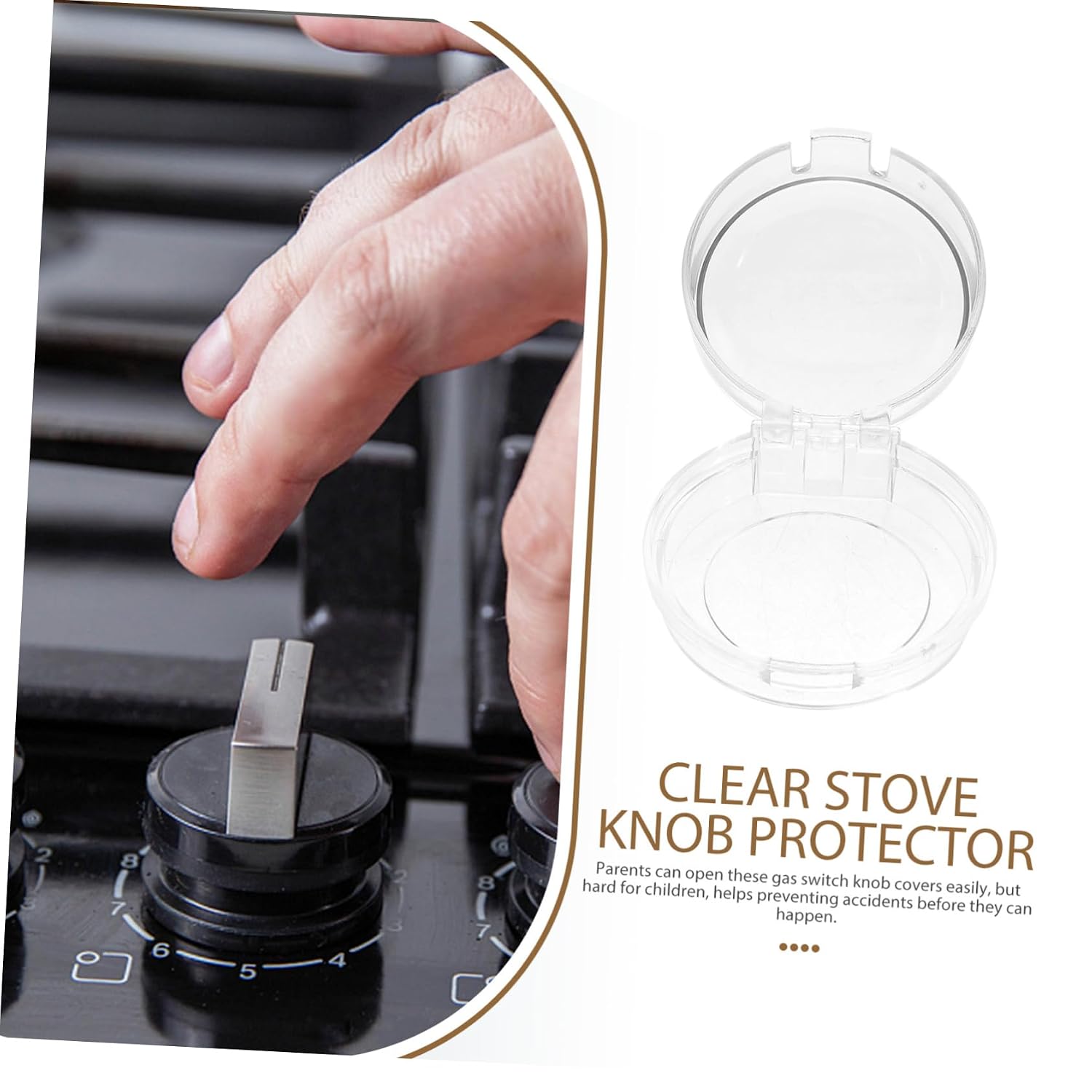 SHOWERORO 10 pcs Transparent Stove Knob Protectors for Safety Gas Stove Knob Covers Easy to Use and Clean Compact Prevent Accidents and Misuse
