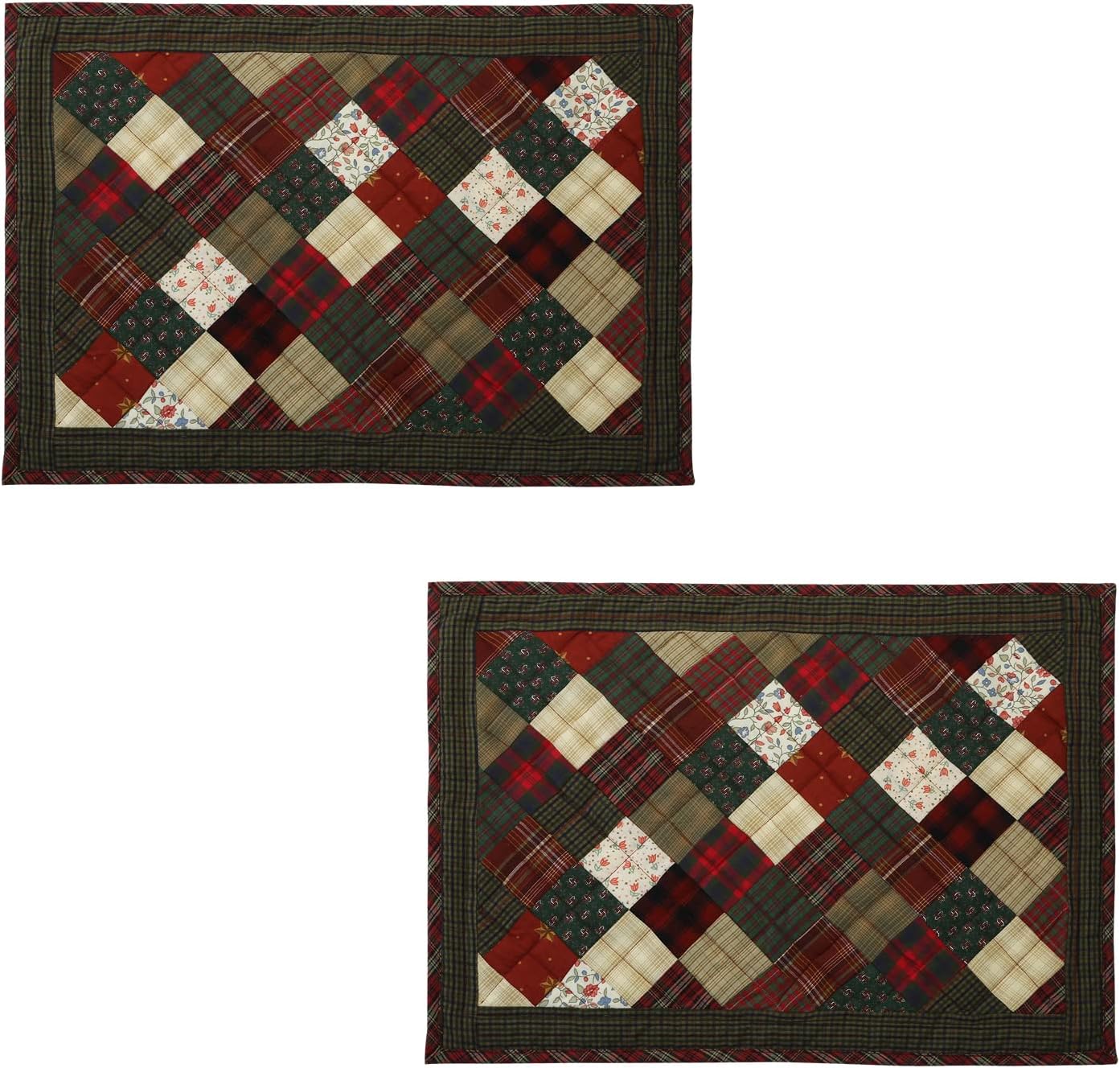 Brands Winter Mix Country Quilted Table MAT 14"X19" (Pack of Two) 5756PMV2
