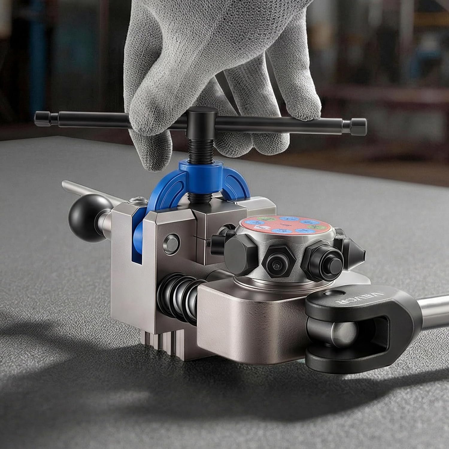 VEVOR Professional Brake Line Flaring Tool, 45 & 37 Degree Double Flare Bubble Flare Tool Kit for 3/16", 1/4", 5/16", 3/8" Copper Aluminum Thin Steel Tubes