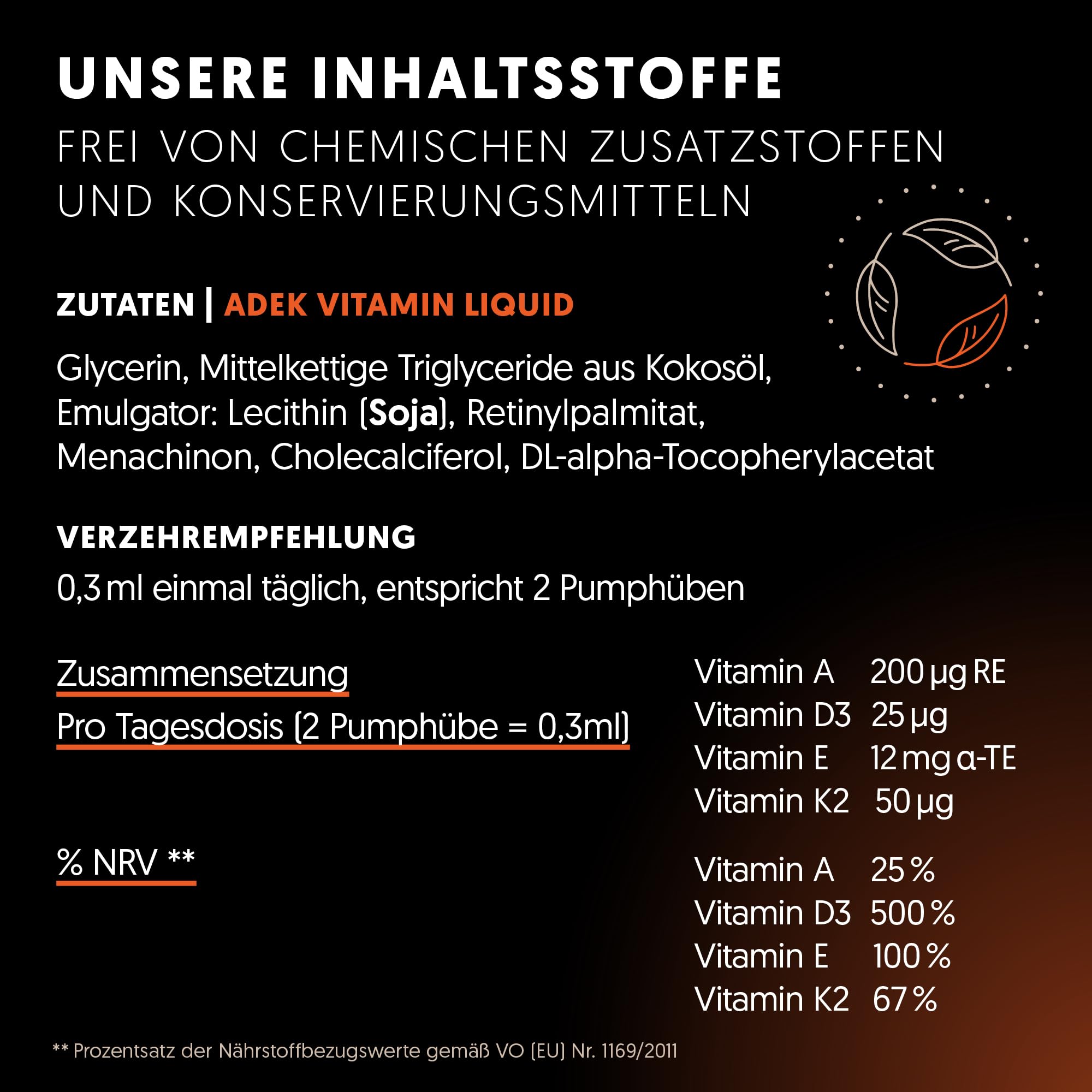 liposomales Vitamin D3 K2 - hochdosierte & vegane D3 K2 Tropfen mit Vitamin A & E - Liposomales ADEK von Wissenschaftlern entwickelt - 6x Monatsvorrat - 50ml