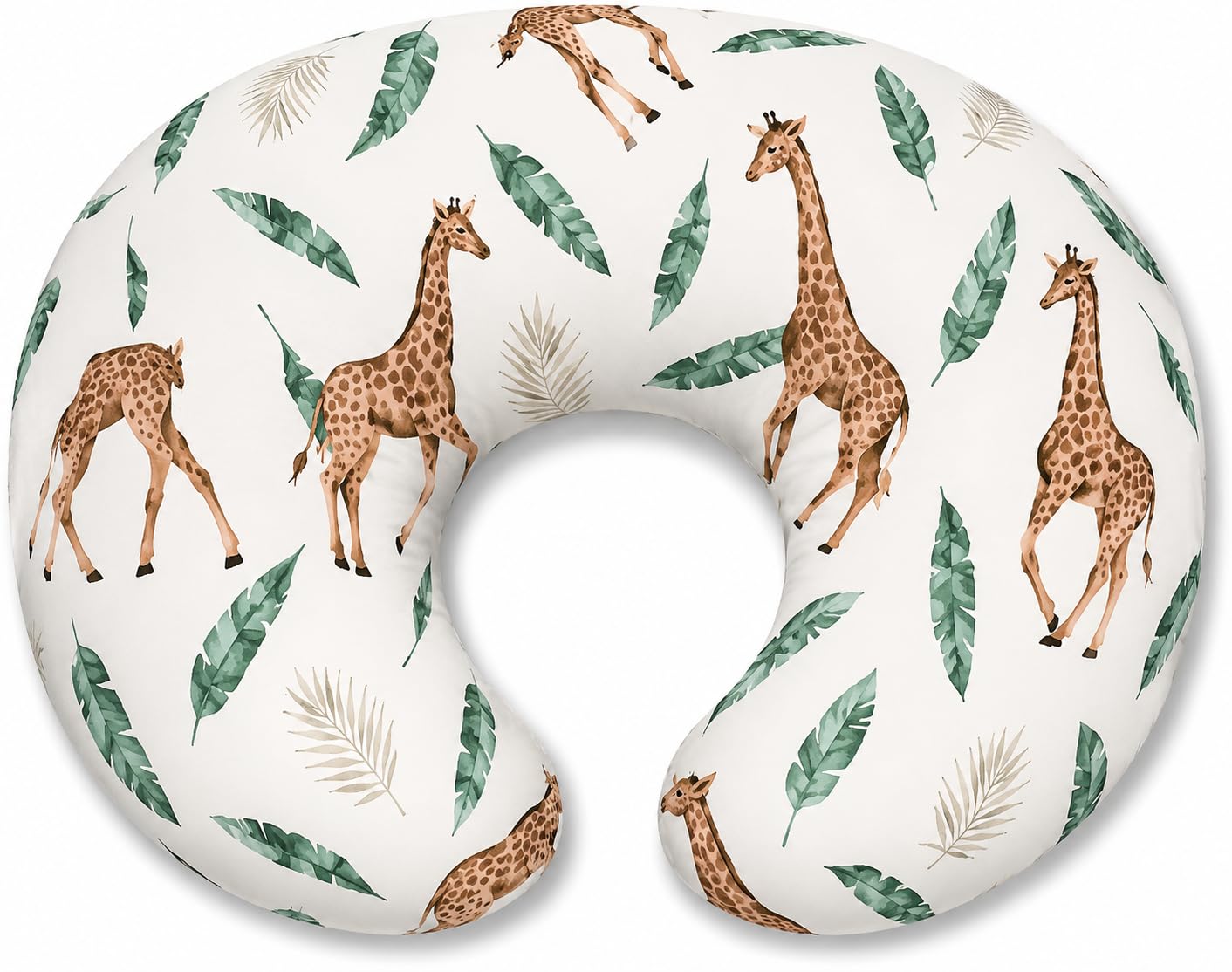 Proliva Feeding Pillow for New Born Baby with Detachable Cover Breast Feeding, Maternity Nursing Pillow for Breastfeeding Set of Support for Baby Feeding Pillow Mom Home (Giraffe-Leaf-K1)-image-7