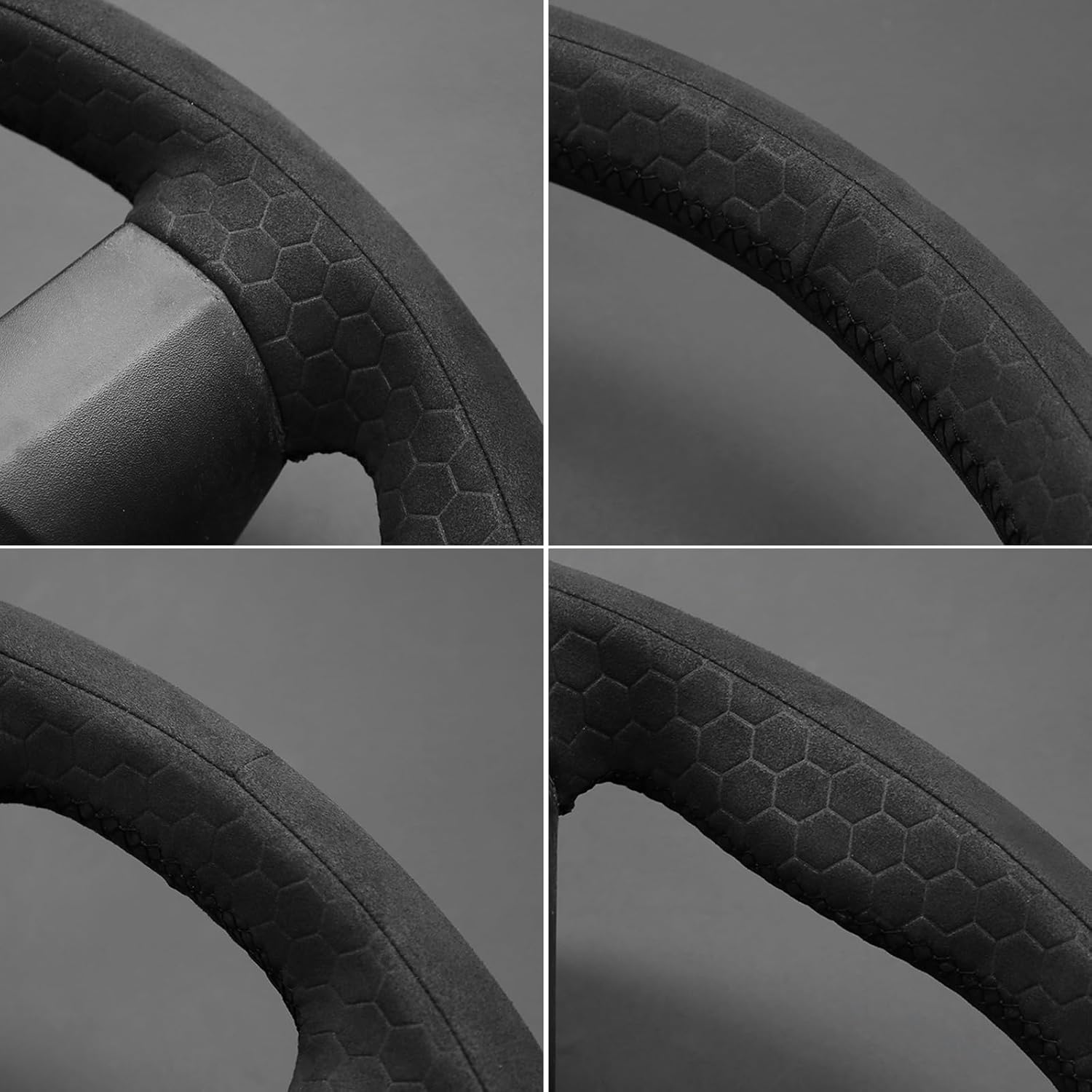 MEWANT Car Steering Wheel Cover for Ford F-150 F150 Raptor 2010-2014 Hand-Stitched Leather Steering Wheel Wrap