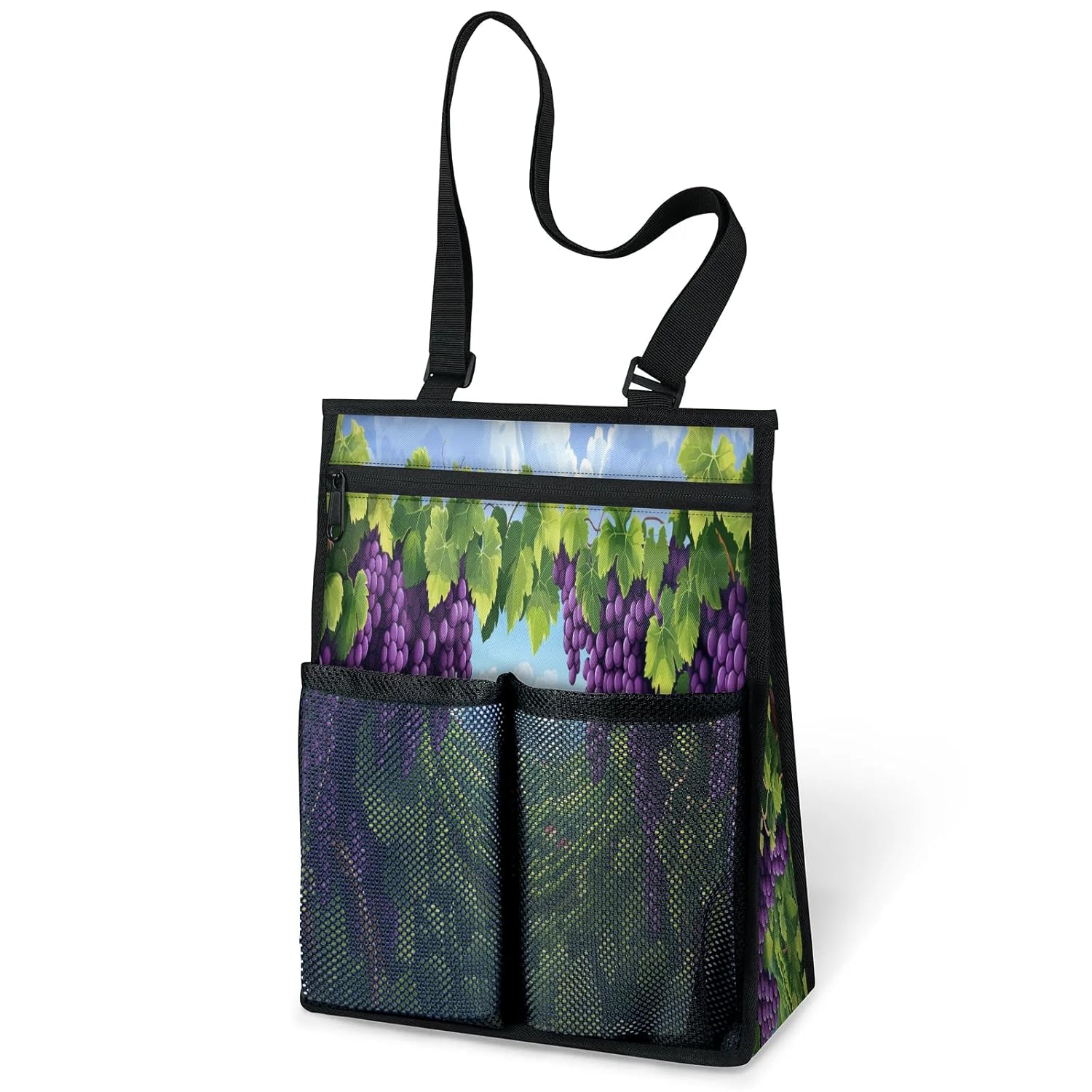 Ourtheme Cartoon Grapes Portable Shower Bag for Travel Gym Camp Beach Tote Shower Caddy Bags Hanging Toiletry Organizer