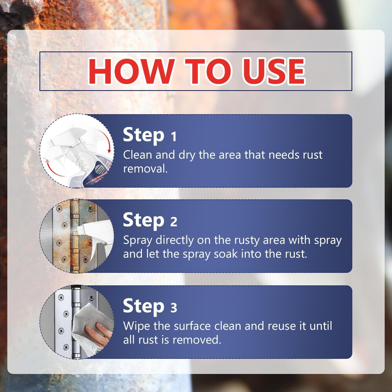 Yiueoiar Rust Remover Spray for Metal, Powerful Rust Remover Heavy Duty Metal Cleaner, Multipurpose Rust Stain Remover for Metal, Stainless Steel, Automotive Parts, Fast Acting — view 7