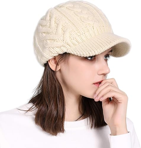 Miniatura 8 de Comhats - Gorro de 50100  lana con visera tejido para el invierno y el clima frío