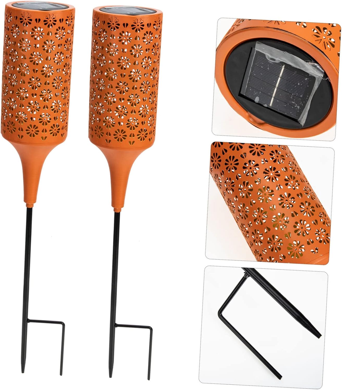 Solar Yard Light Iron Chrysanthemum Lamp Garden Decor Lights Outdoor Solar