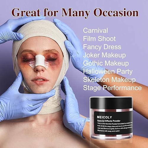 Miniatura 10 de MEICOLY Pintura facial dorada, polvo metálico de 0.7 onzas con líquido de mezcla de maquillaje de 2.1 onzas, pintura corporal dorada de alta