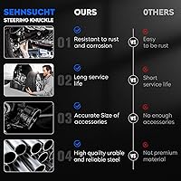 Vista 4 de Ensamblaje de nudillo de dirección delantero izquierdo y cojinete de rueda compatible con Honda Civic 2006 2007 2008 2009 2010 2011, sin modelo Si