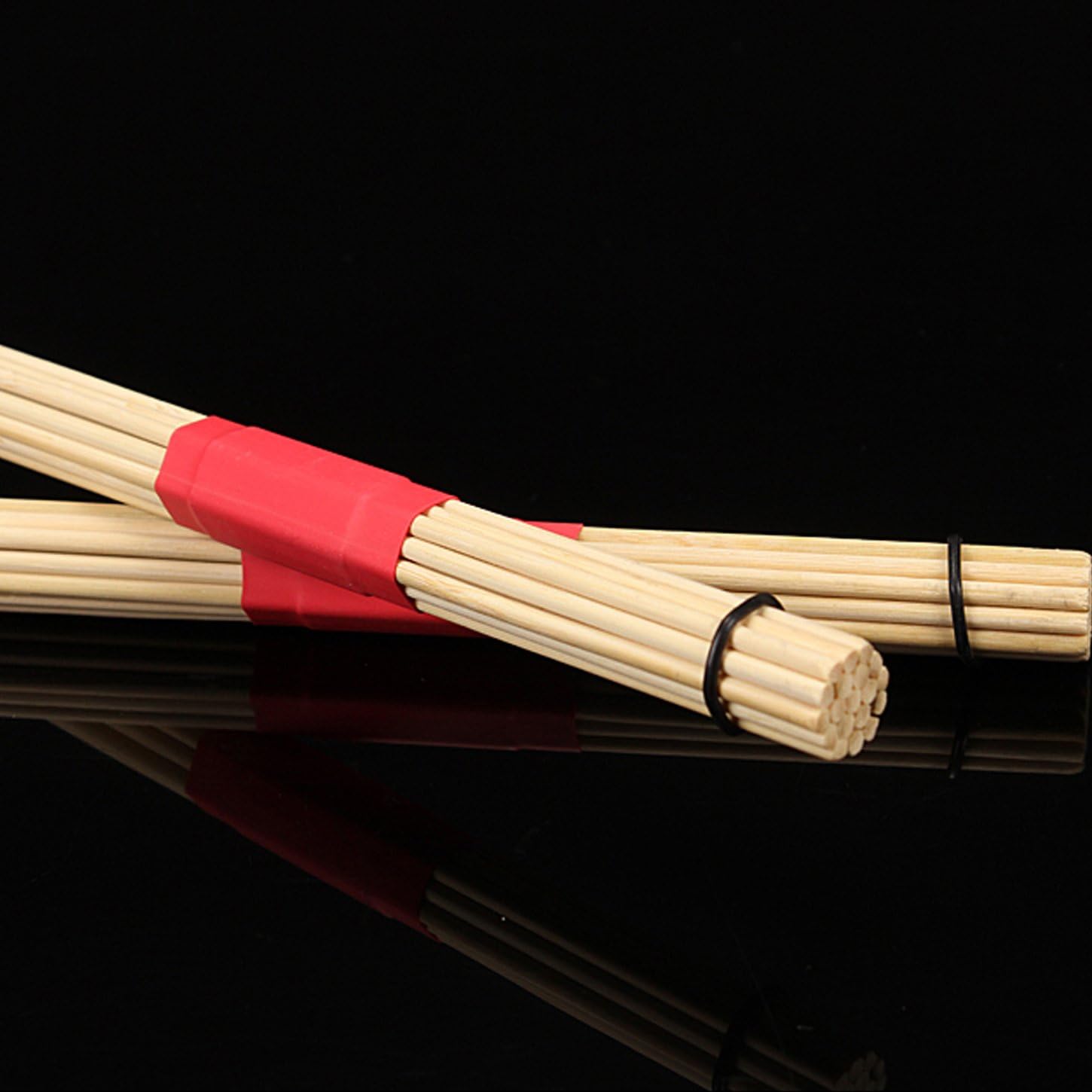 Drum Sticks Brushes 2 Pair Jazz Drumsticks Drum Accessories (Red)