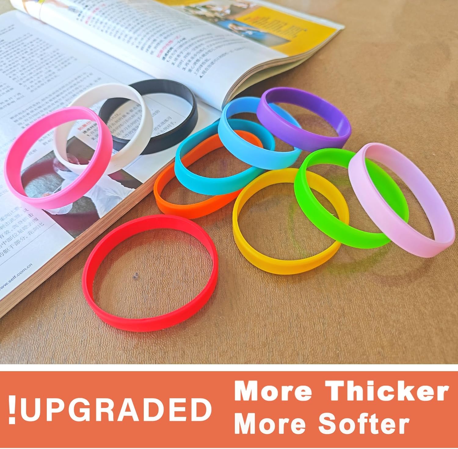 ZIQON 12 Pcs Solid Color Silicone Wristbands Blank Stretch Silicone Wristbands Colorful Rubber Bracelets for Women Men Gifts - Image 5