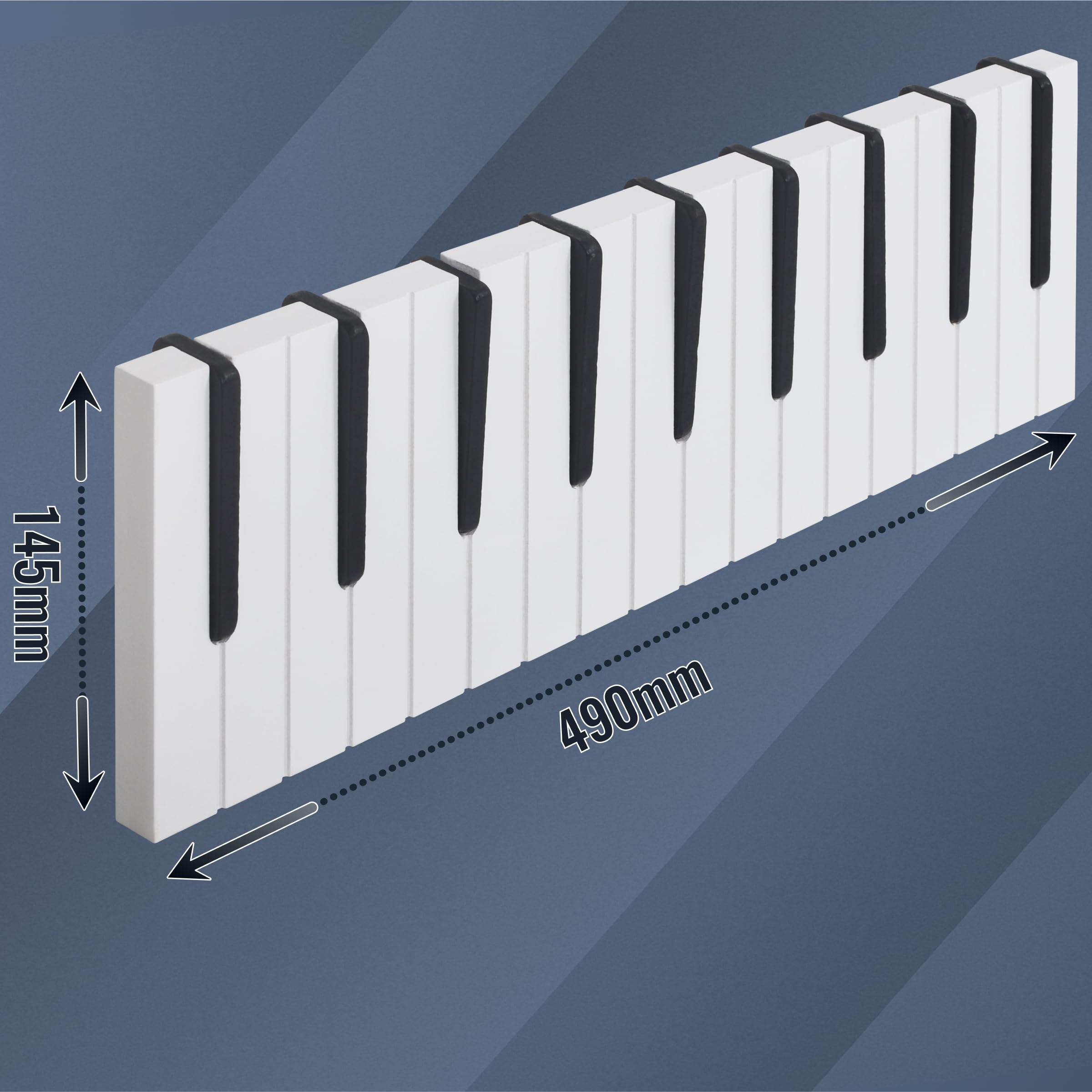 RICOO Garderobenleiste Wandgarderobe Kindergarderobe Piano Design ausklappbar WM1886-L Garderobe Wand Hakenleiste Kleiderhaken klappbar 9 Haken Holz Klavier Garderobenhaken