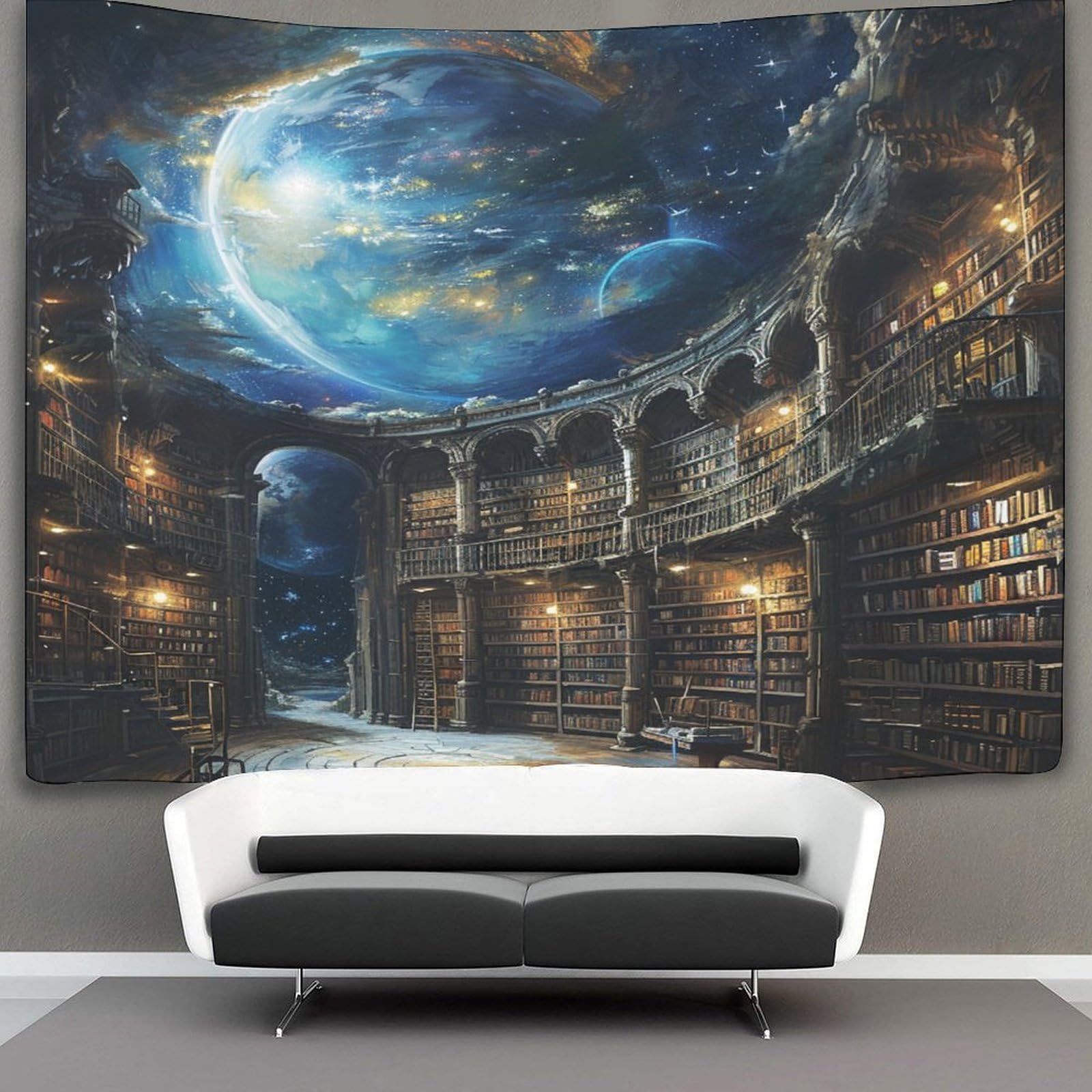 GXYUAOIEF 3D Bookshelf Printed Wall Blanket Home Decoration Bedding Poster Wall Art Tapestry Tapestries Wall Hanging Soft Polyester for Bedroom Living Room, Dorm & Room Decor 180cmx230cm