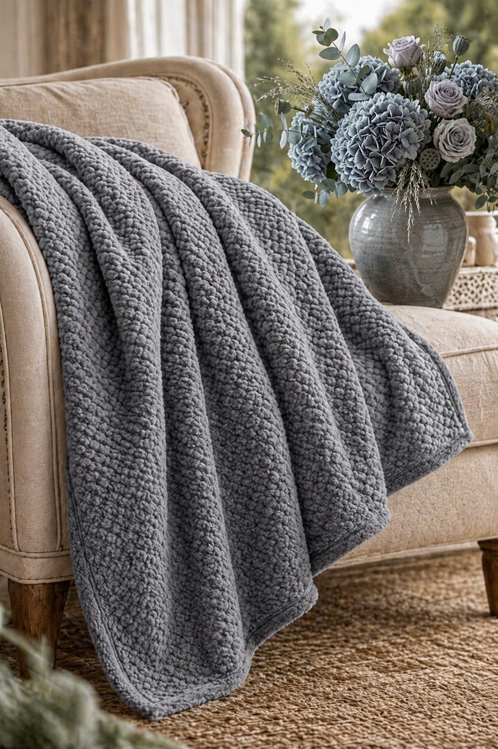 Coperta Plaid 200x150 cm BOSALONI HOME Paris Collection, Morbido Pile Elegante per Divano e Letto, Arredo Casa Moderno e Raffinato, Coperta Calda e Leggera (Grigio)