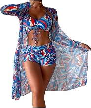 Women's 3 Piece Skirt Cover Ups Bikini Swimwear Set, Swimsuit Sexy Bathing Suit Swimsuits for Women Beachwear Swimwear