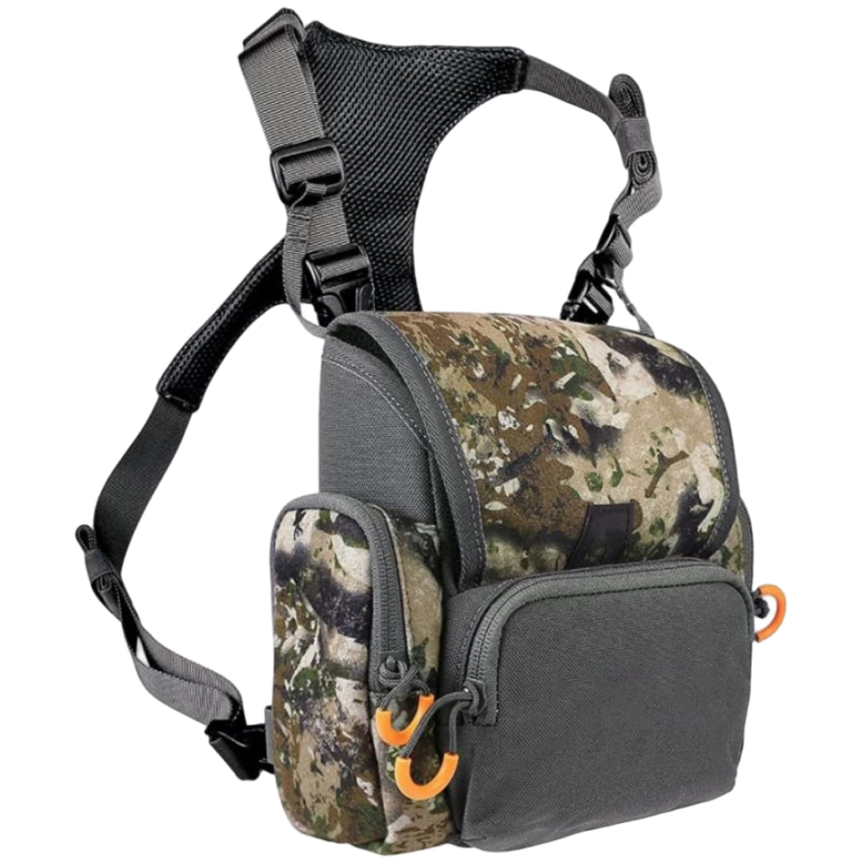 Fernglasgeschirr, atmungsaktiv, verstellbar, Jagd-Brusttasche mit Mehreren Taschen, wasserdicht, Jagdtasche für Männer und Frauen, Tarnung