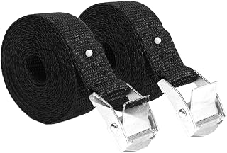 CTCOIJRN , Correas de amarre for amarre, 2 piezas con hebilla de leva Amarre for equipaje de automóvil Correa de amarre de carga Aleación de zinc Zinc Nylon Negro Amarre ajustable (Color: 2 piezas 2.5