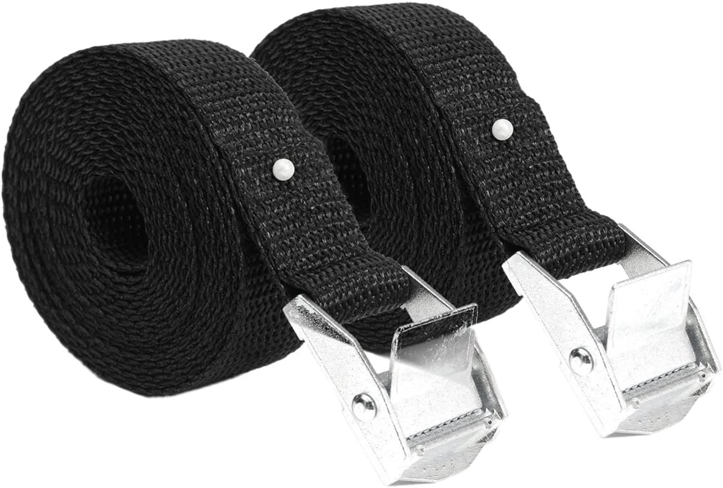 Cinghie di ancoraggio, cinghie di ancoraggio, cinghie di ancoraggio 2 pezzi Fibbia a camma Cinghia di ancoraggio for bagagli in auto Lega di zinco Nylon Cinghie di ancoraggio regolabili nere (Color :