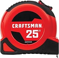CRAFTSMAN 25-Ft Self-Locking Tape Measure with Fraction Markings - Retractable Blade, Easy Grip (CMHT37225)