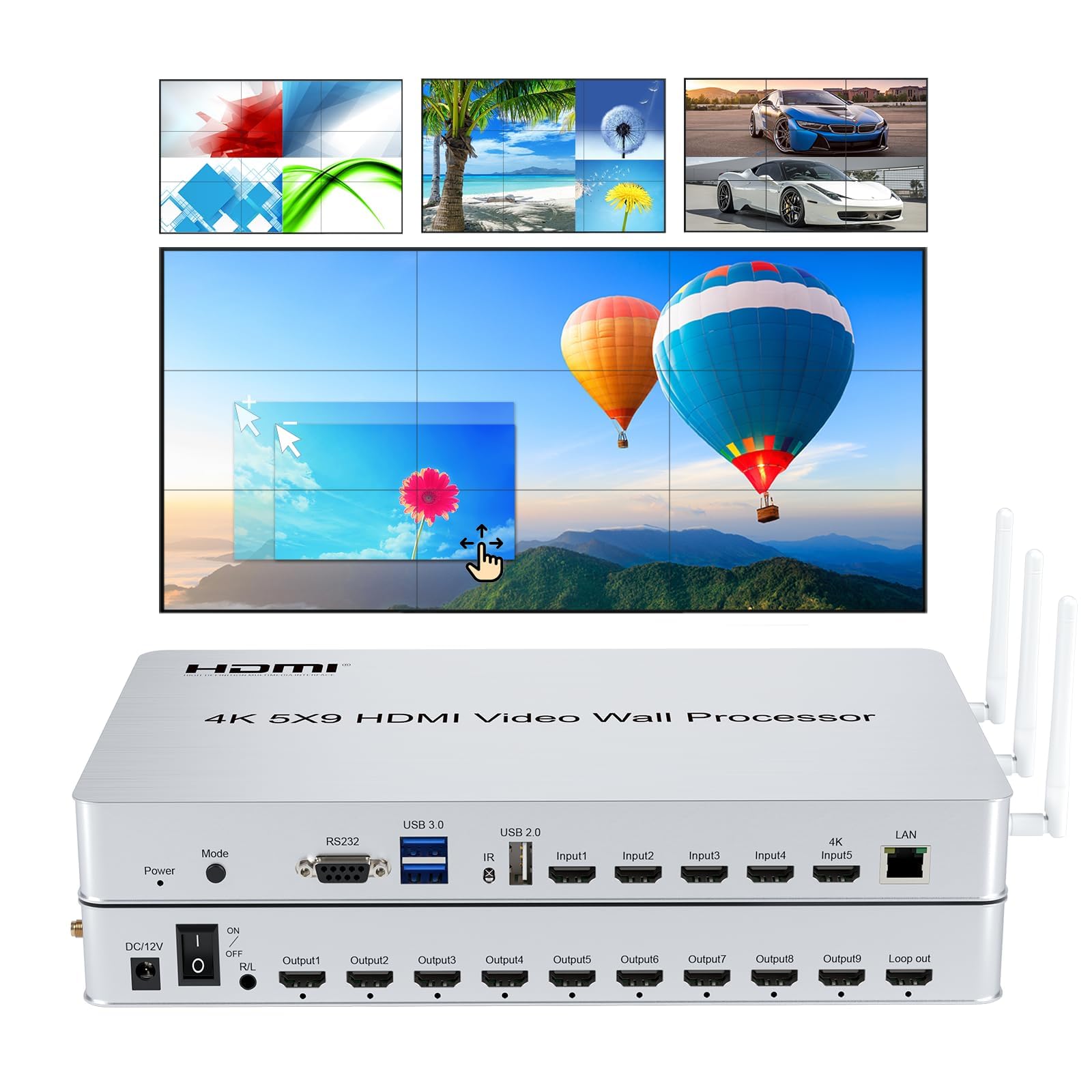 Amazon.com: 4K/30 UHD Video Wall Controller 3x3 2x4 Support