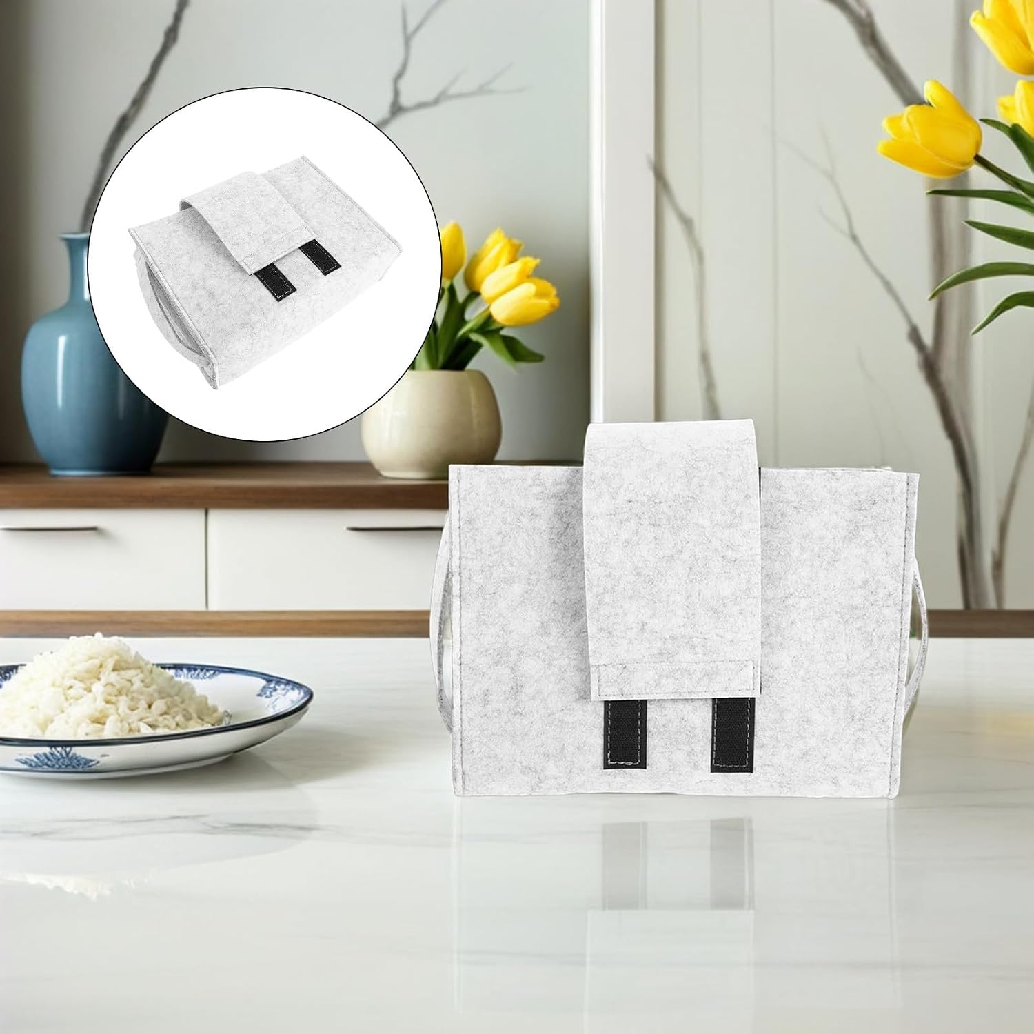 Slot Felt Plate Storage Bag for Camping Picnic Dinnerware Organizer | Layered Compartments, Hygienic Separation, Easy Portability, for Bowls