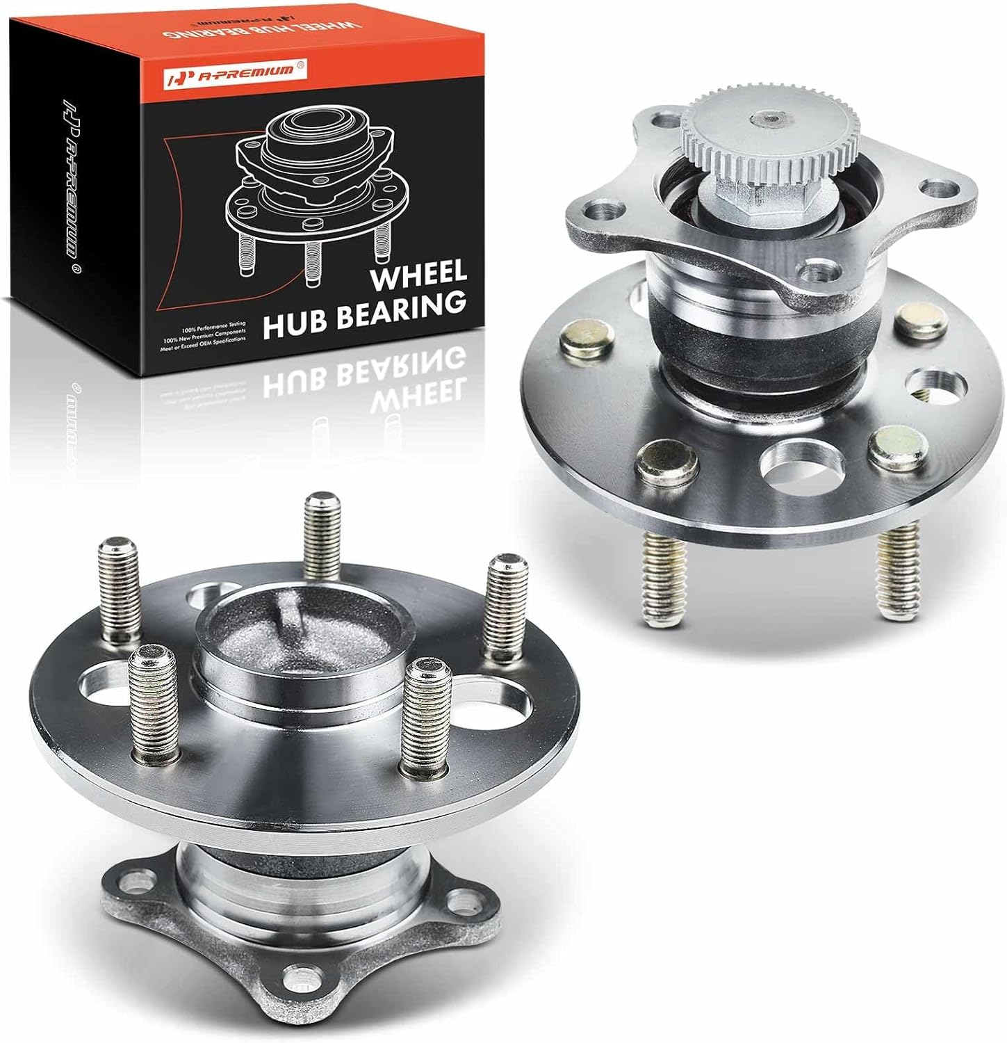 A-Premium 2 x Rear Wheel Bearing and Hub Assembly with ABS Ring & 5-Lug Compatible with Toyota Avalon 1995-2004, Camry 1987-2001, Solara 1999-2003 & Lexus ES300 1992-2001, RX300 1999-2003