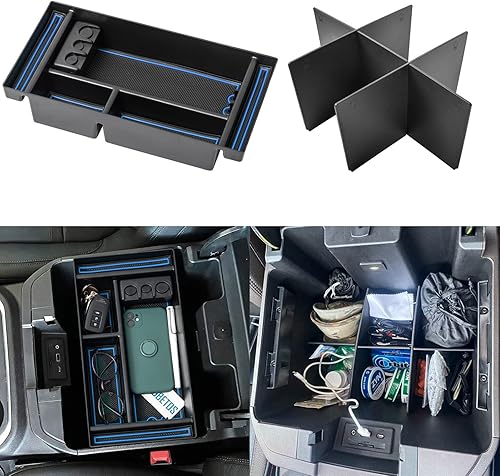 EDBETOS Bandeja organizadora de consola central y divisores compatibles con Chevy Silverado 1500Sierra 1500 2019-2022 y SilveradoSierra 25003500 HD