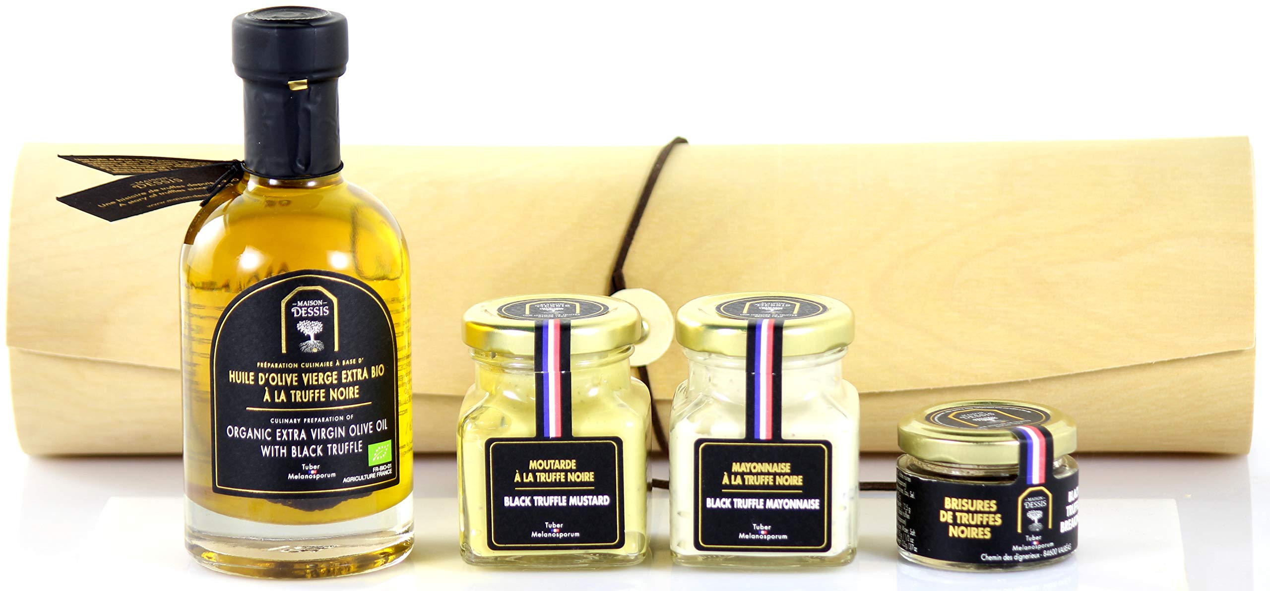 Coffret dégustation Truffes Noires d'hiver d'Exception - 4 produits raffinés dans un sublime étui en bois - Origine France